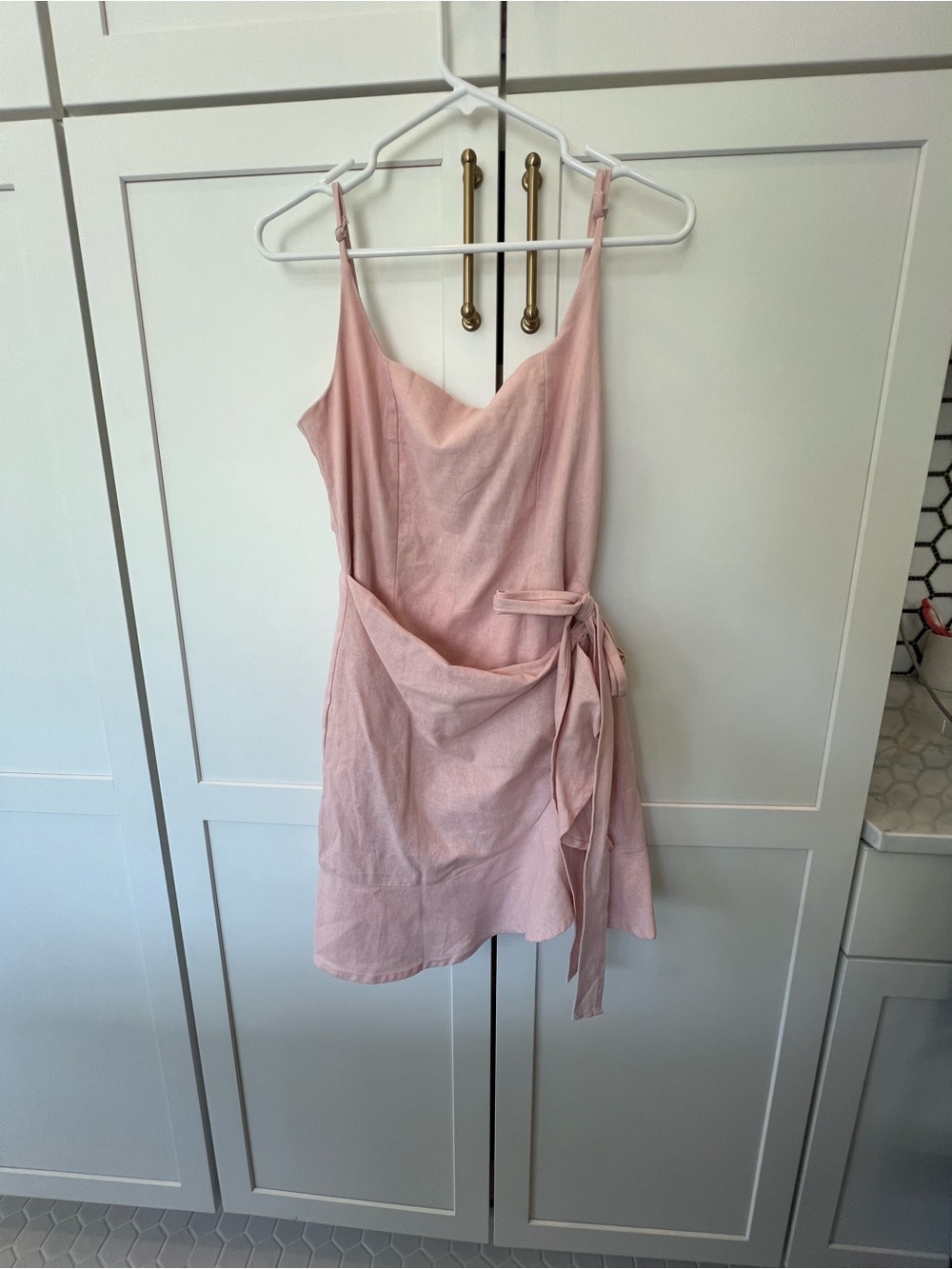 Princess Polly Blush Pink Wrap Mini Dress